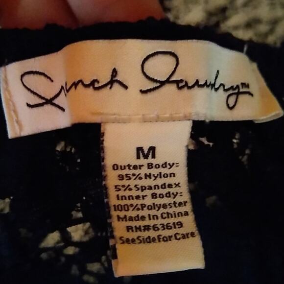 French Laundry Women's Black Lace Top Tie Waist M - Picture 6 of 7